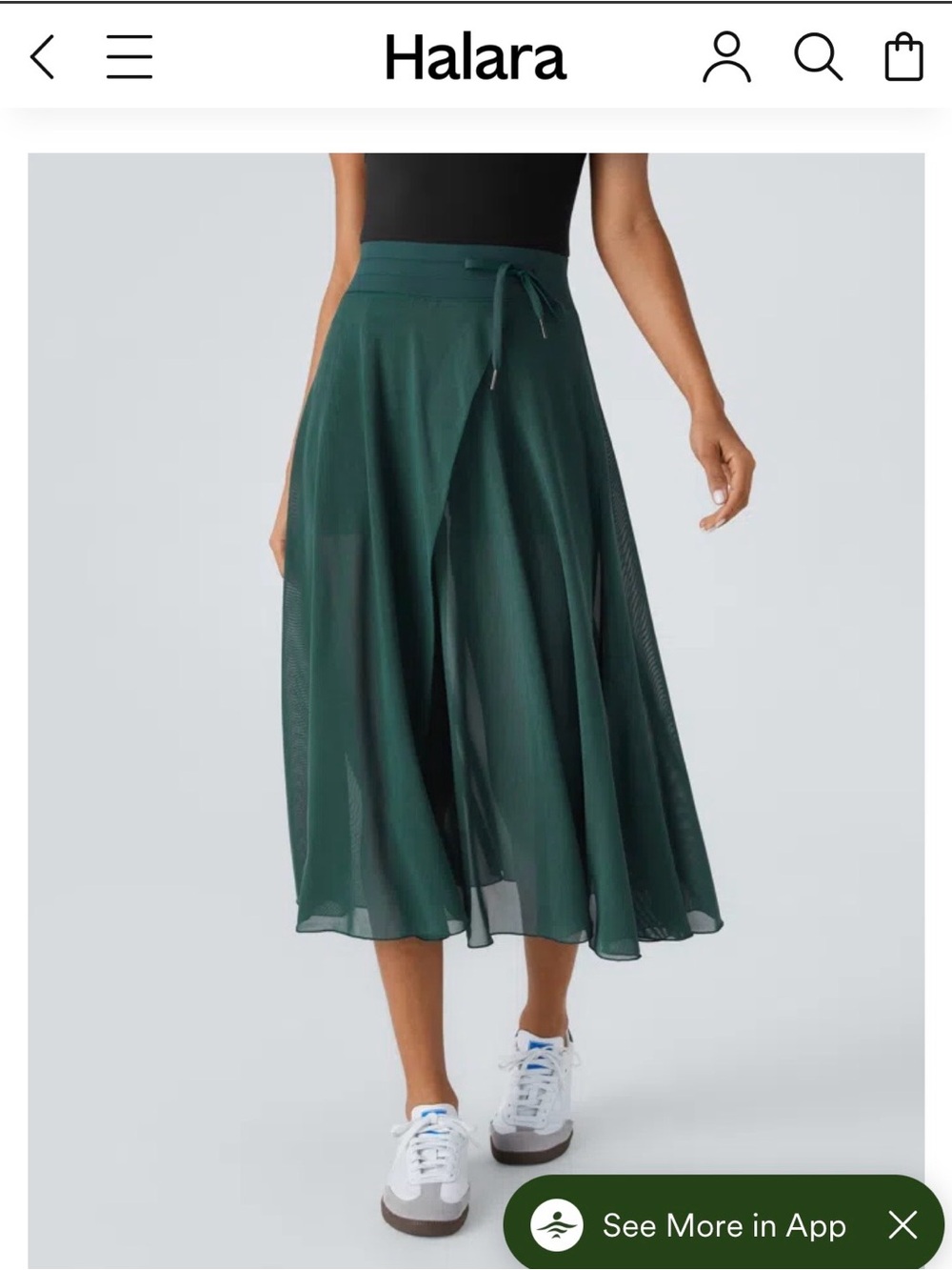 NWT HALARA Deep Green Midi Wrap Skirt